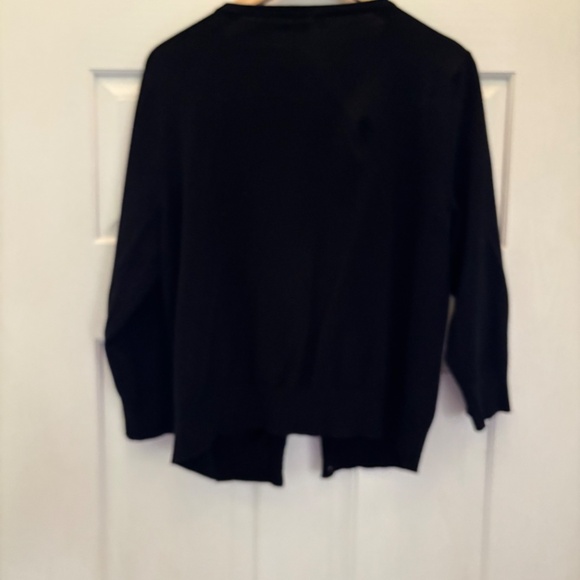 Cable & Gauge Plus Size 1X Black Sequin Beaded Cardigan Sweater - Picture 5 of 7